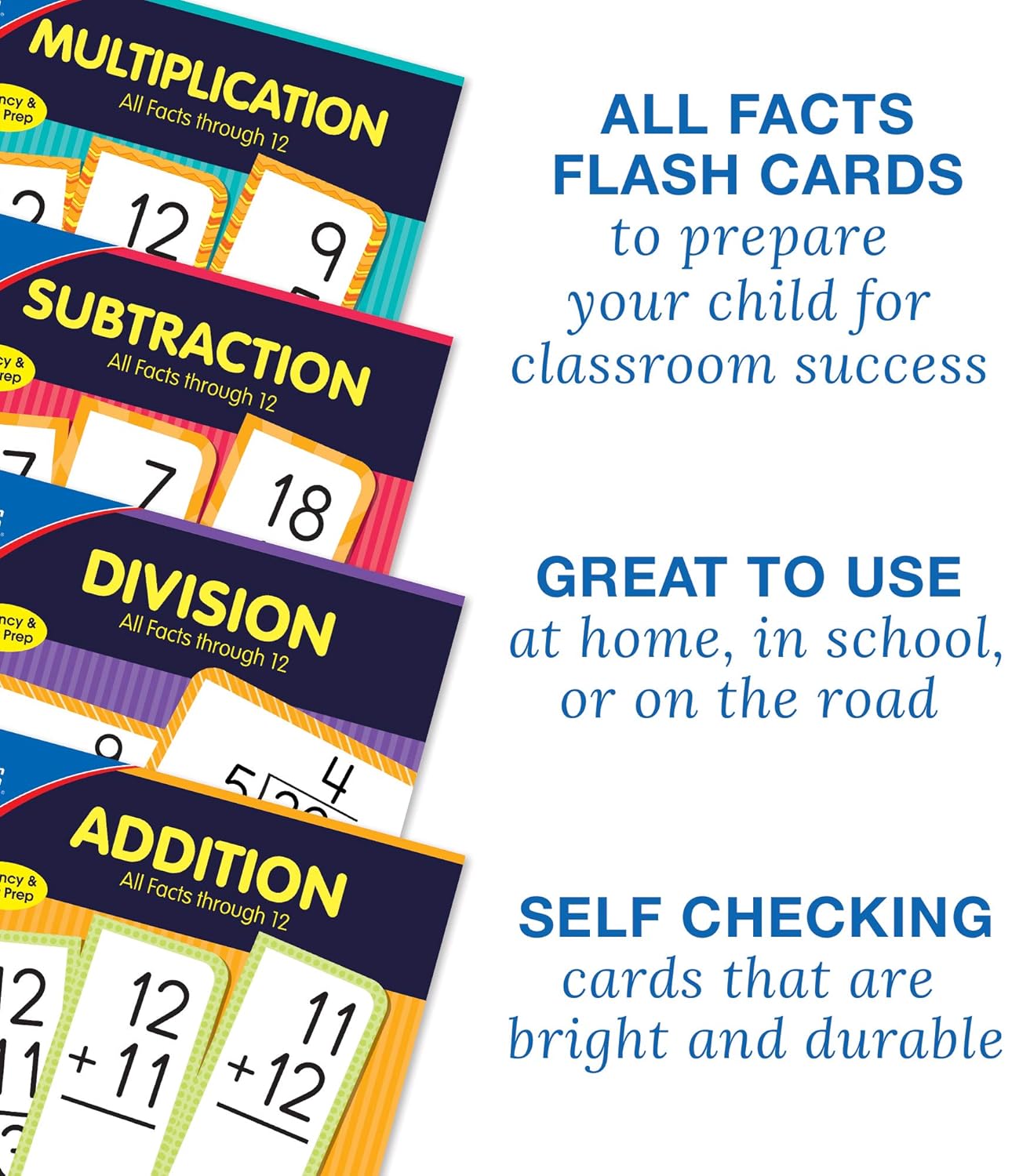 Carson Dellosa 54 Multiplication Flash Cards, Flashcards Covering All Times Table Facts Through 12, Math Games for Kids 8-12, 3rd Grade Mathematics and Up