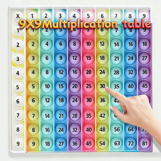 Rainbow Multiplication Table Game Learning Board, 9x9 Educational mathSTEM Sensory Math Toy, Classroom & Homeschool Learning Game, Multiplication Flash Cards Table Chart for Kids