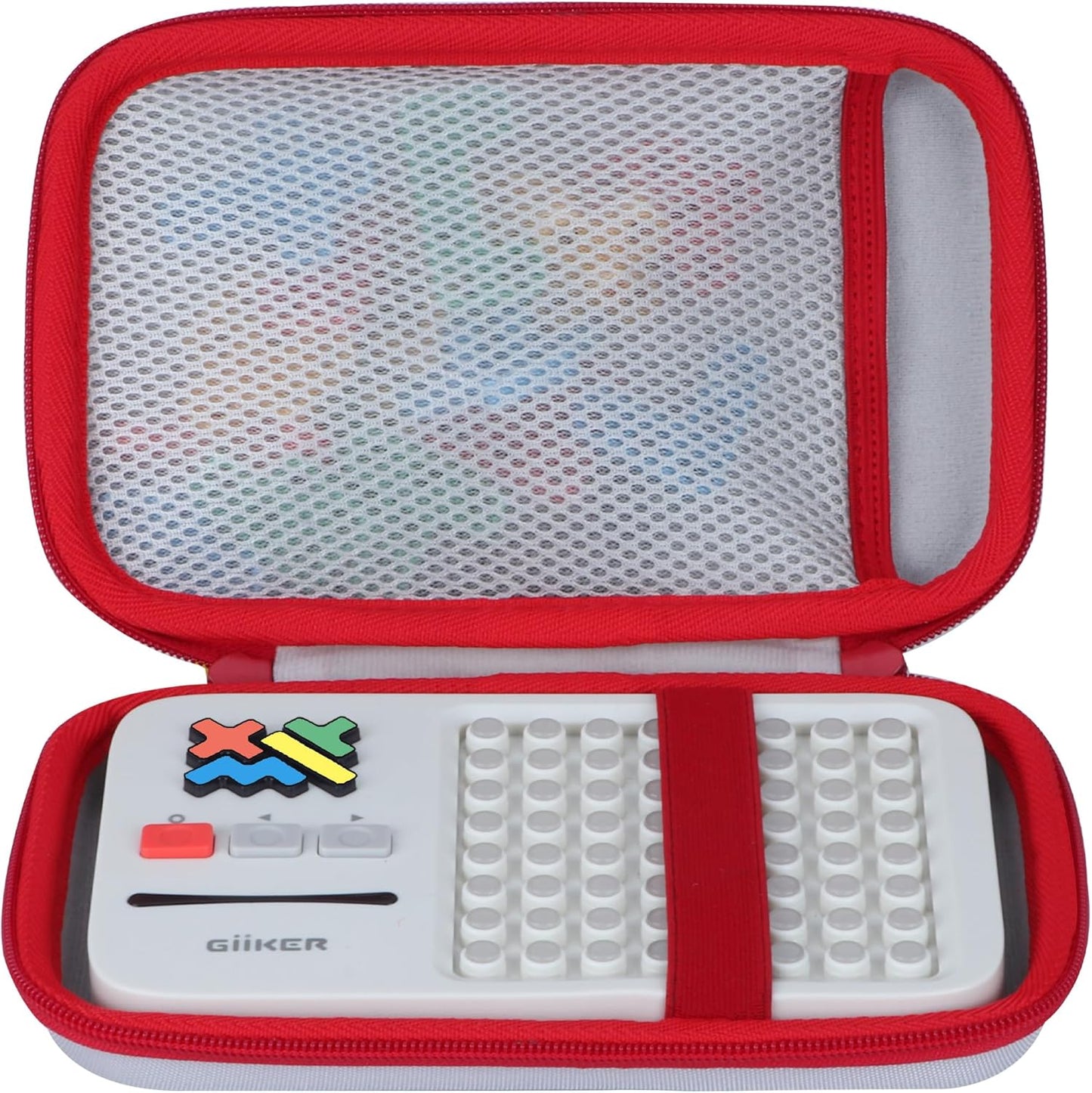 Lebakort Storage Case Compatible with GiiKER Super Blocks Pattern Matching Puzzle Original 1000+ Challenges Brain Teaser (Off White + Red Case)