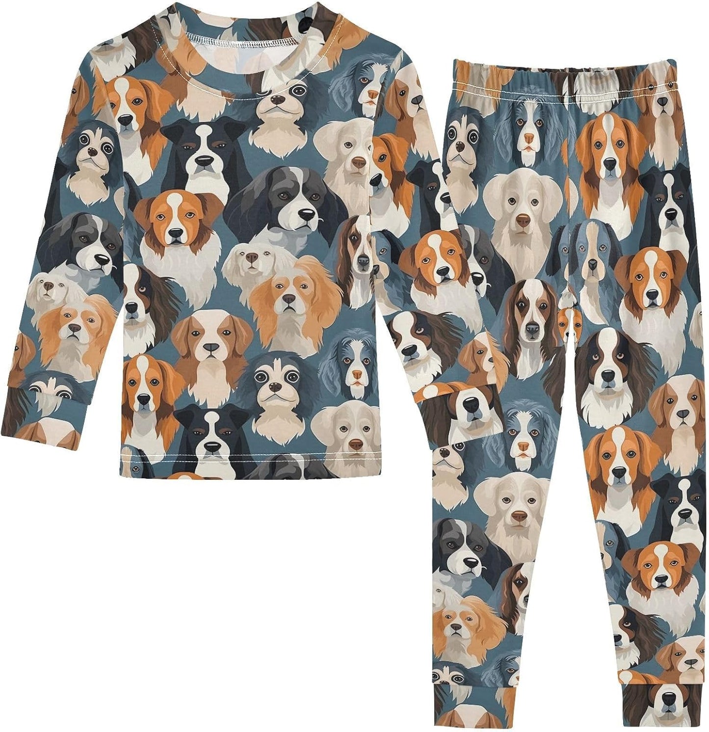 ALAZA Shark Starfish Palm Tree 2 Piece Pajama Set Long Sleeve Top and Pants Sleepwear Unisex - Colors A