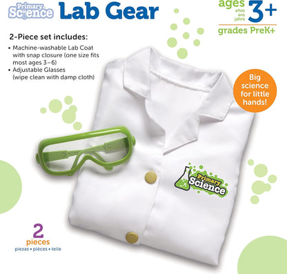 Learning Resources Beaker Creatures Lab Gear - 2 Pieces, Ages 5+ Lab Coat & Glasses for Kids, Science Exploration Games, STEM Toys for Kids