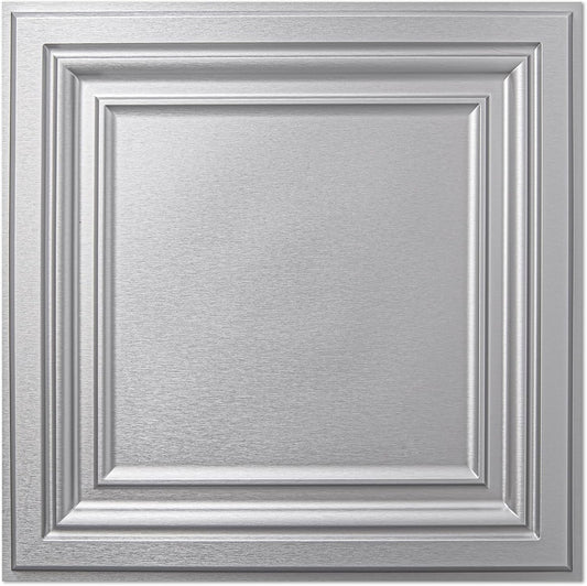 Art3d PVC Ceiling Tiles, 2'x2' Plastic Sheet in Black (12-Pack)
