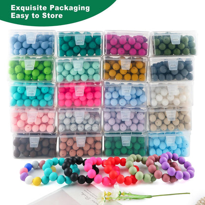 65Pcs 19mm Silicone Beads for Keychain Making Bracelet Necklace, Bulk Round Silicone Beads for Pens（Christmas Green） - Colors A