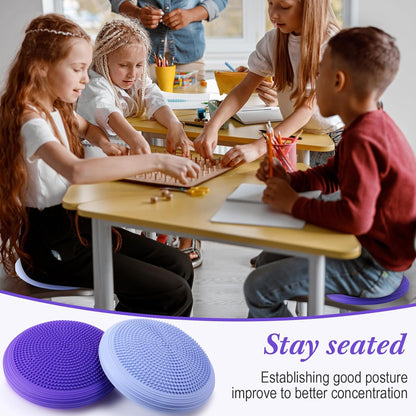 Libima 4 Pcs Wiggle Seat Inflated Wobble Cushion for Sensory Kid 13 Inches Balance Disc Flexible Seating for Classroom Sensory Pad for Chair Wiggle Cushion