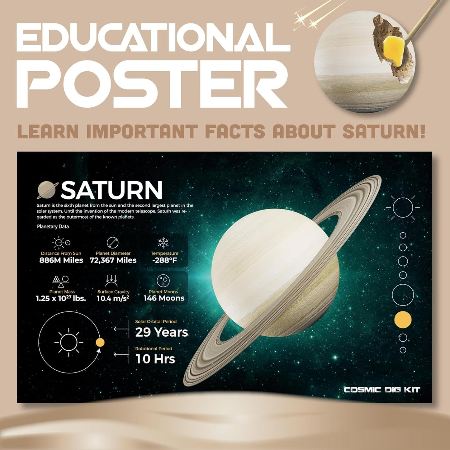 Cosmic Dig Kit by Big Discoveries - Explore The Planets of The Solar System with Gem & Fossil Excavation Kits for Kids | STEM Toy Science Dig Kits with Gemstones for Boys and Girls
