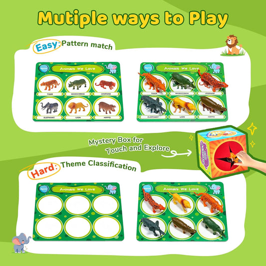 JoyCat Sorting Toys for Toddlers – Sensory Play Box with 48 Sorting Objects, Montessori Preschool Learning Toy to Support Early Cognitive & Speech Development for Ages 2–5