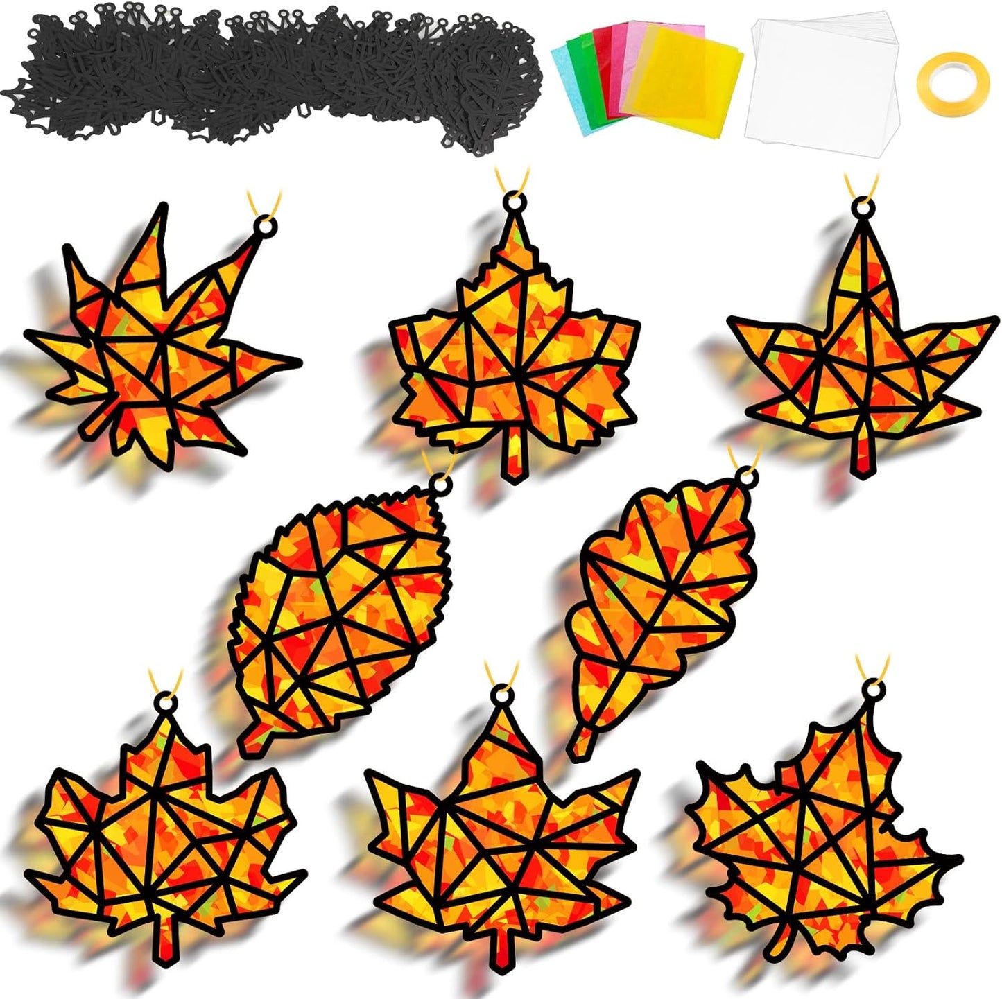 32 Sets Outer Space Suncatchers Craft Kit DIY Window Stained Glass Effect Planet Astronaut Alien Paper Crafts Home School Classroom Decoration Kid Birthday Gift Creative Art Project Activity Game - Colors B