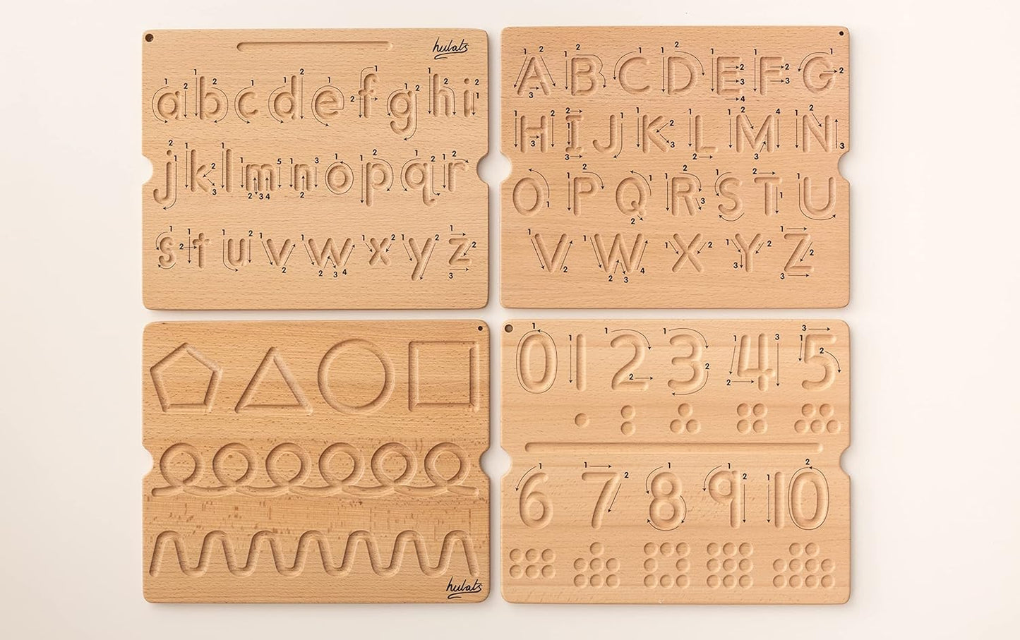 Hulats Learn to Write: Portable Wooden Alphabet Letter Tracing Sensory Pad Board - Toddler Writing Practice for Kids Age 3-5, Montessori Toys for 3+ Year Old, Letter Tracing for Kids 3-5 Writing Tools