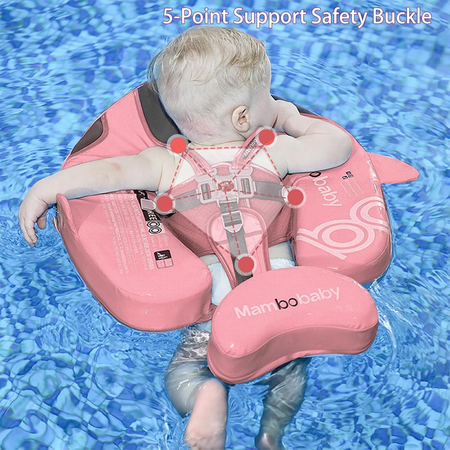 Baby Pool Float with UPF50+ 3D Adjustable Canopy, Add Tail Mambobaby Float Non Inflatable Infant Floats for Pool, Cartoon Narwhal Baby Floats (NPink with Canopy-U05NPCTLUROHML01U05)