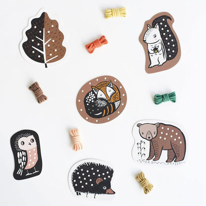 Wee Gallery Baby Animals Lacing Cards, Sewing Board and Travel Game for Toddlers and Preschoolers, Fine Motor Skills Toy, Montessori-Inspired Educational Kids Craft Activity for Ages 3+