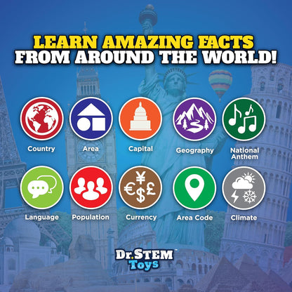 Dr. STEM Toys Interactive Talking Globe with Smart Pen, Game Panel, 300+ Geographic Quiz Questions, Touch & Learn, Music, and More - Educational Toy for Kids Ages 6+