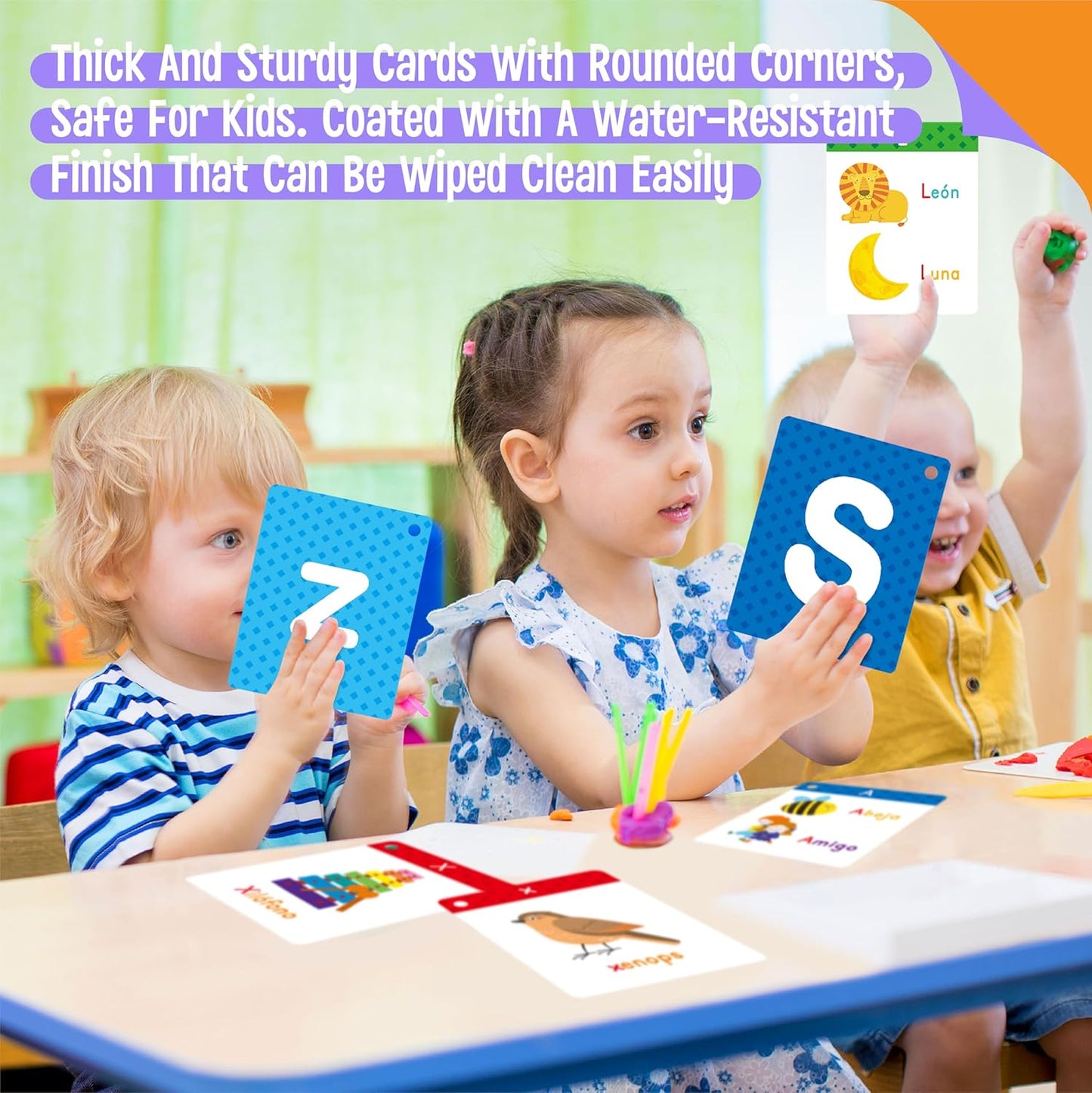 Alphabet Flash Cards, 52 Lowercase & Uppercase Letter Cards Jumbo Size Letter Sounds Flashcards Letter Recognition Learning for Kids, Toddlers, Classroom, Preschool, Kindergarten