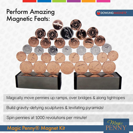 Dowling Magnets Magic Penny Magnet Kit - STEM Toy Gift for Kids 8, 9, 10, 11, 12+ Years Old - Perfect Educational Gift for Boys and Girls - Hours of Unplugged Play