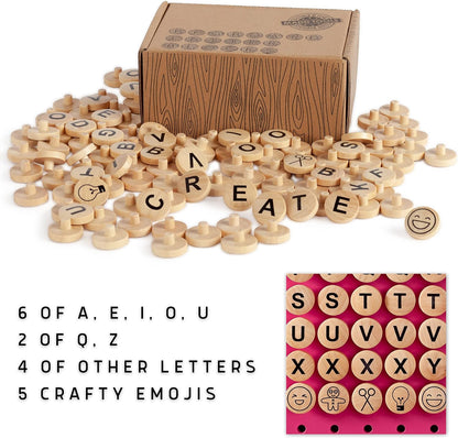 Craft Room Pegboard Letters for Pegboard Craft Peg Board Organizer Accessories | 115 Pegboard Decoration Blocks with Emojis - Round