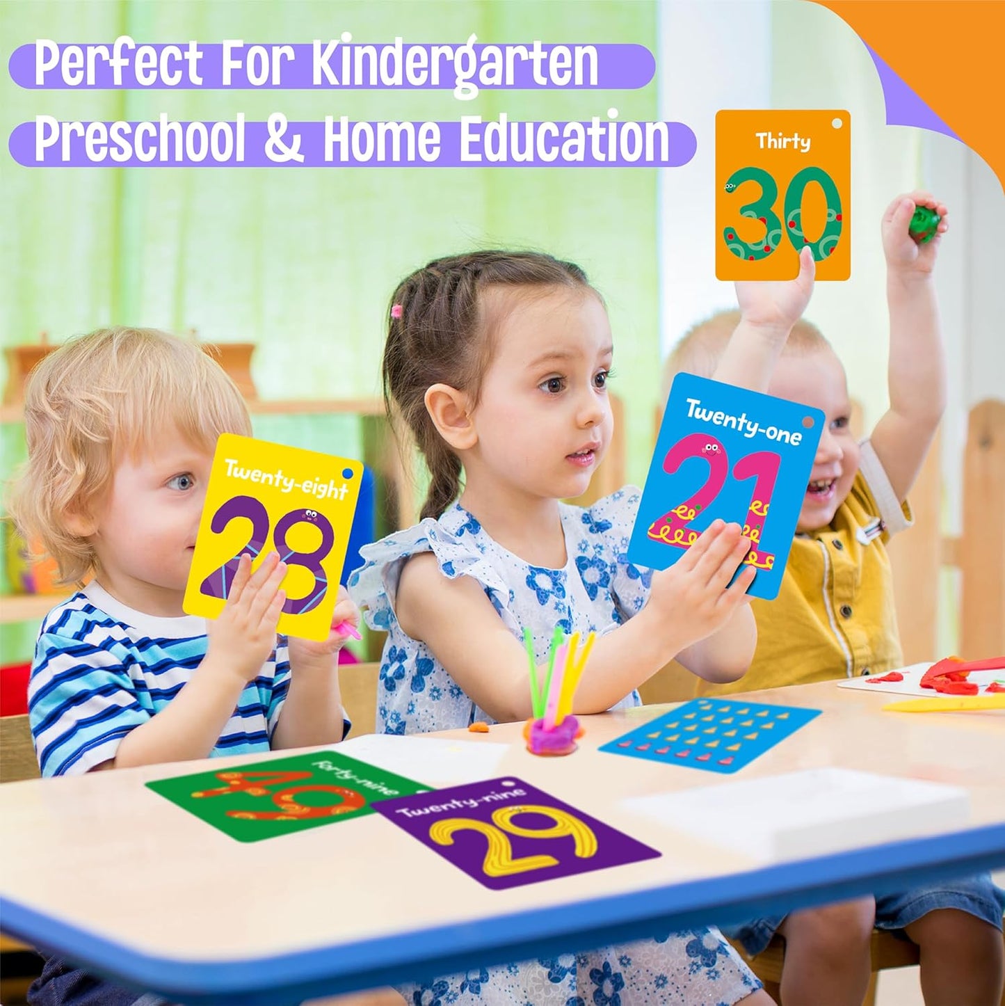 50 PCS Kid First Cognitive Flashcards,Double Sided Printed 7 in 1 Colorful Cards Alphabet,Numbers, Foods,Animals,Shapes,Colors with 3 Reclosable Rings,Learning Tool for Pre-K Kindergarten Toddlers