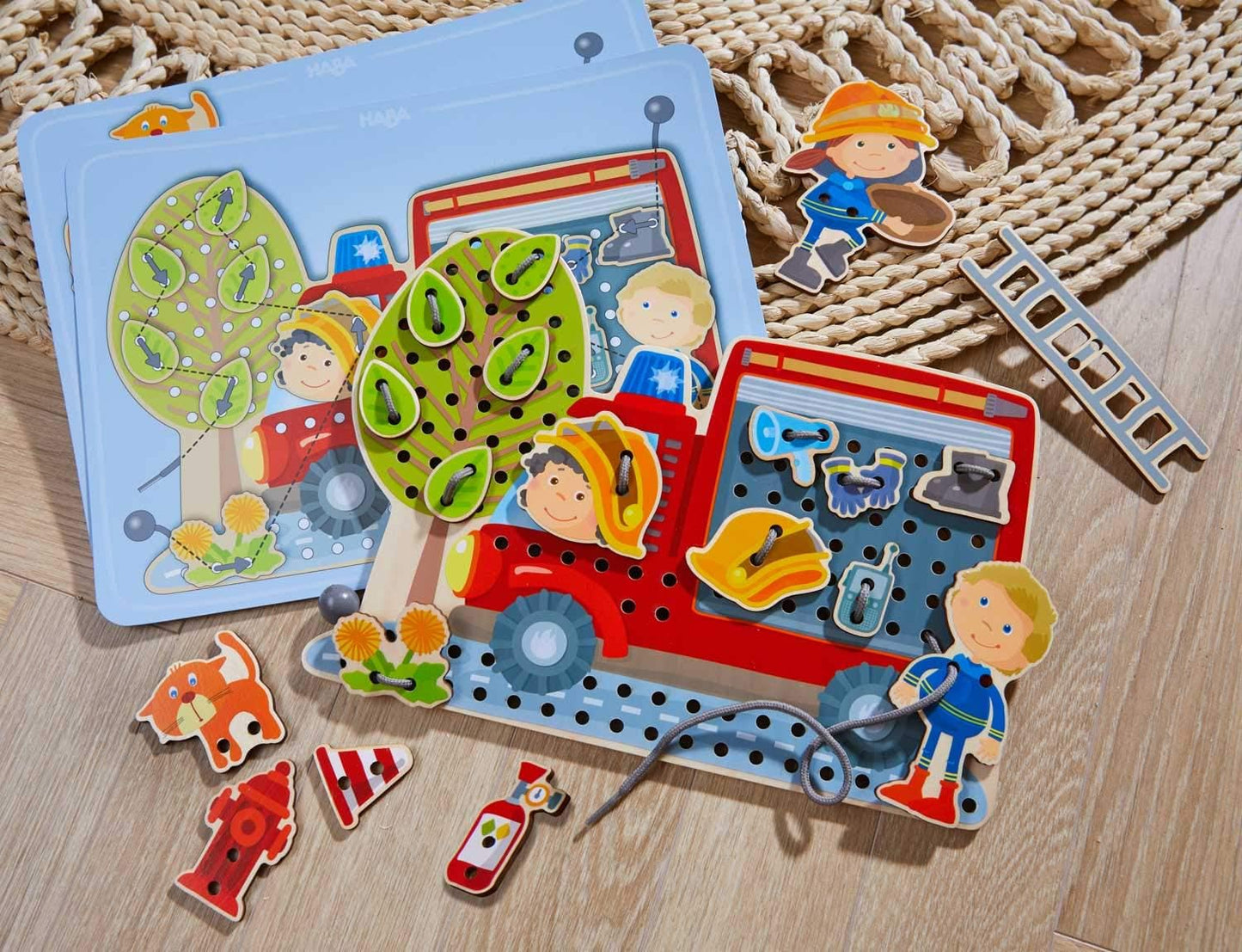 HABA Dress Me Lacing Cards Game - Montessori Fine Motor Skills Toy for Preschool Learning Activities and Kindergarten Toys with 36 Wooden Pieces