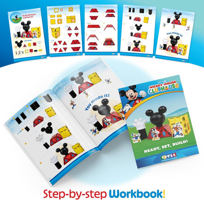 Tytan Official Disney Junior Mickey Mouse Clubhouse Magnetic Tile Set – 22-Piece STEAM Toy with Character Tiles, Mickey Head & Hand – Educational Building Fun for Kids Ages 3+