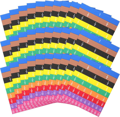 Sayglossy 48 Sets Fraction Tiles Set for Math Classroom Fractions Manipulatives Math Learning Manipulatives for Home School Supplies