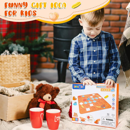 STEM Logic Road Builder Toys: Board Games Toys for 5 Year Old Kids, Montessori Brain Teaser Puzzles Educational Learning Activities Toy for Kid Ages 3 4 6-8 12 Boys Girls Gifts (Orange 32PCS)