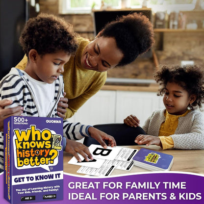QUOKKA Board Games for Kids 8-12 and Family - Set of 4 Who Knows It Better? - 2000+ Questions Across Biology, Culture, STEM and Math - Educational Trivia Cards for Learning and Game Night