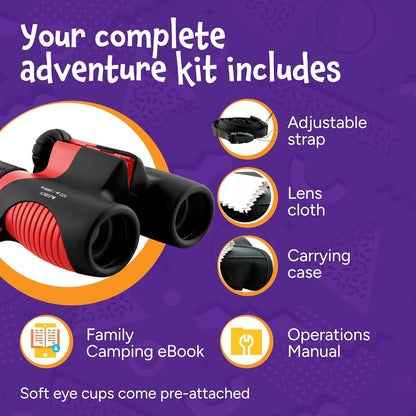 Think Peak Pink Binoculars Science Toy for Kids Ages 3-12 Years - Real Compact Outdoor Adventure & STEM Educational Nature Hiking Explorer for Bird Watching, Camping Children’s Birthday Gift