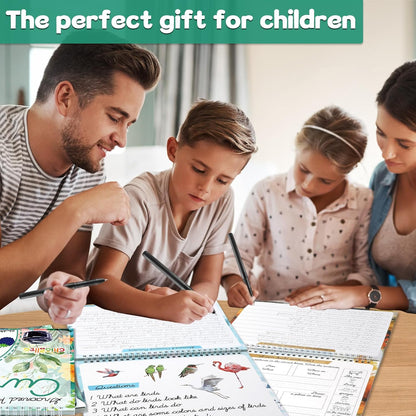 chiazllta 4 Pack Grooved Cursive Handwriting Practice Kit with Disappearing Ink Pens Magic Reusable Grooved Cursive Writing Workbooks Copybook for Beginners Kids (Words&Sentence&Reading&Letters)