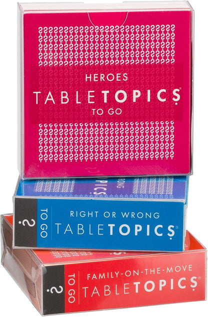 TableTopics Family Conversation Pack for Parent Child Connection, 120 Engaging Question Cards for Dinnertime, Car Rides, & Classrooms, Boxed Set of 3 Topics, Stocking Stuffer