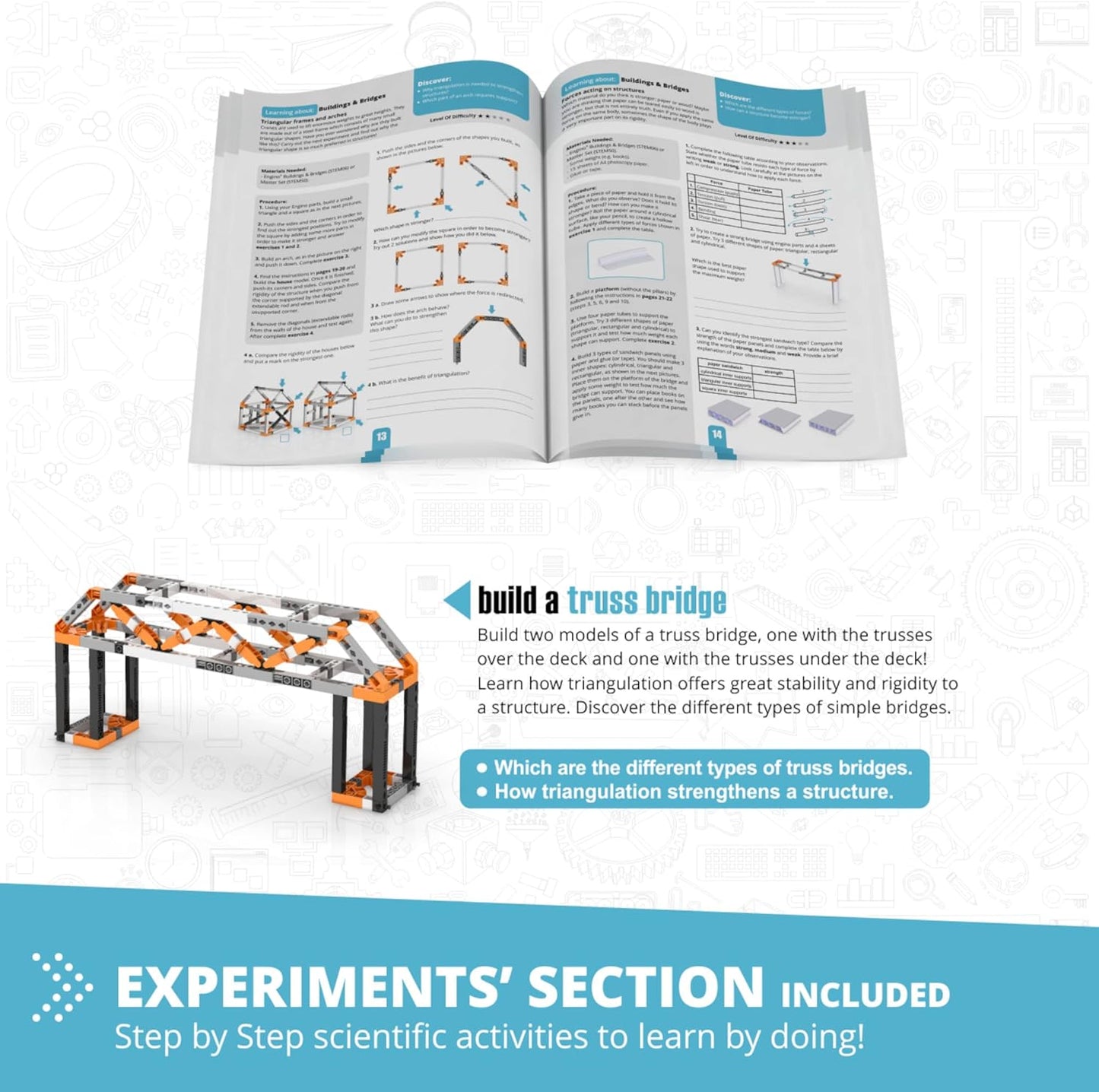 Engino- STEM Toys, Structures, Buildings & Bridges, Building Toys for Kids 9+, STEM Projects, Creative Engineering Kit, Gifts for Boys & Girls (9 Model Options)