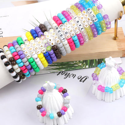 Auvoua 1000Pcs Pony Beads Bracelet 9mm Yellow Plastic Barrel Pony Beads for Necklace,Hair Beads for Braids,Key Chain,Jewelry Making (Yellow)
