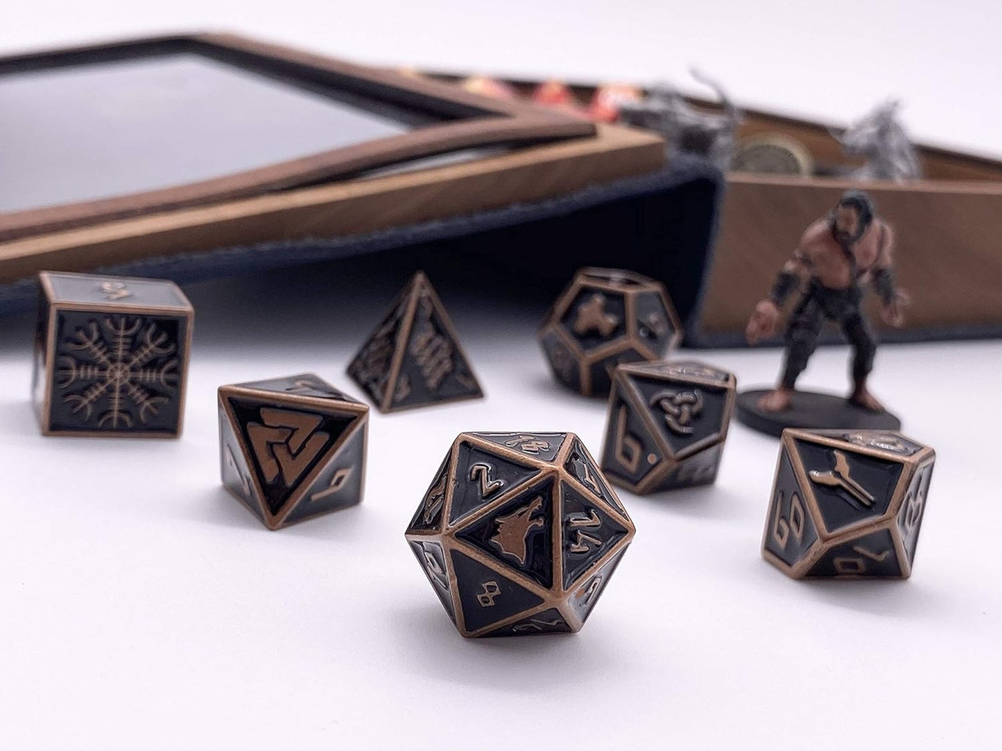 Norse Foundry Set of 7 Banshee Wail Norse Series Full Metal Polyhedral Dice RPG Math Games DND Pathfinder