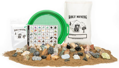 Activity Dig Kit - Adult Geology & Mineralogy Set - Includes Real Fossils, Arrowheads, Shark Teeth, Crystals, Rocks & Gemstones