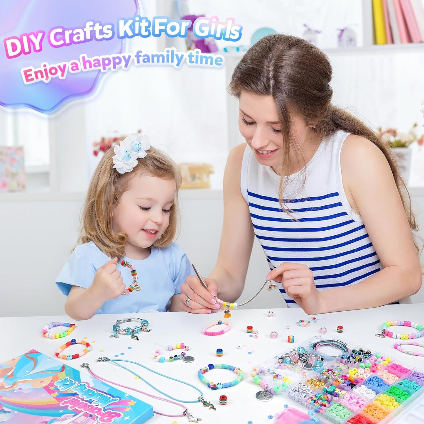 BIIB Bracelet Making Kit for Girls Gifts 8-12 Years Old, Arts and Crafts for Kids Ages 6-8, Unicorn Toys for Girls Jewelry Making Kit, Crafts for Girl Age 10-12, Art Supplies for Kids