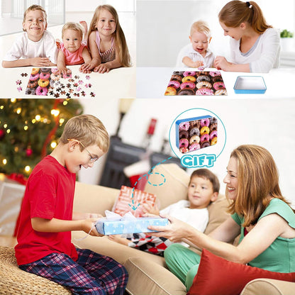 LELEMON 100 Pieces Jigsaw Puzzles in a Metal Box for Kids Age for 4-8 Boys Girls Toy Puzzles Construction Site Vehicles Children Learning Educational Puzzles Toys