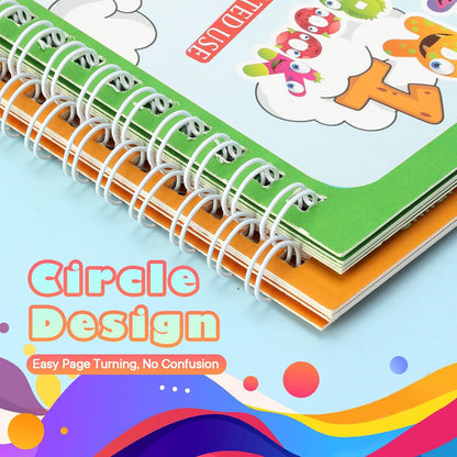 5 Pack Reusable Water Coloring Book for Toddlers, Water Doodle Book Toys, Paint with Water Books,Mess-Free Coloring Book, Portable Educational Doodle Drawing Toy,Educational Learning Kits Gifts