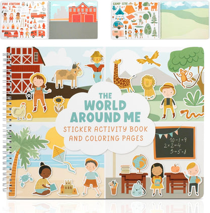 Fun Sticker Book for Toddlers 2-4 Years - Perfect Kids Activity Book with 500+ Beautiful Stickers & 12 Themes for Entertaining Boys & Girls 4-8 While Traveling - Incl. Coloring Pages