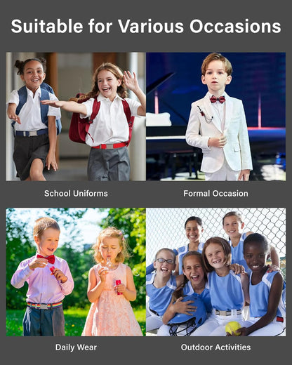 AWAYTR 3 PCS Kids Adjustable Magnetic Belts - Easy to Use Magnetic Buckle Belt for Boys and Girls