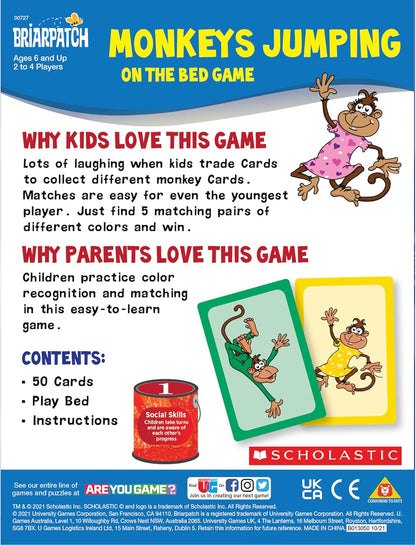 Briarpatch, Scholastic Monkeys Jumping on The Bed Game, Early Preschool Learning for Toddlers, Kindergarten and 1st Grade