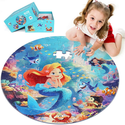 DIGOBAY United States Puzzle 70 Pieces USA Map Floor Jigsaw Puzzles for Kids Ages 4-10, Jumbo Round US Geography Puzzle 50 States with Capitals Educational Learning Toys for Boy or Girl