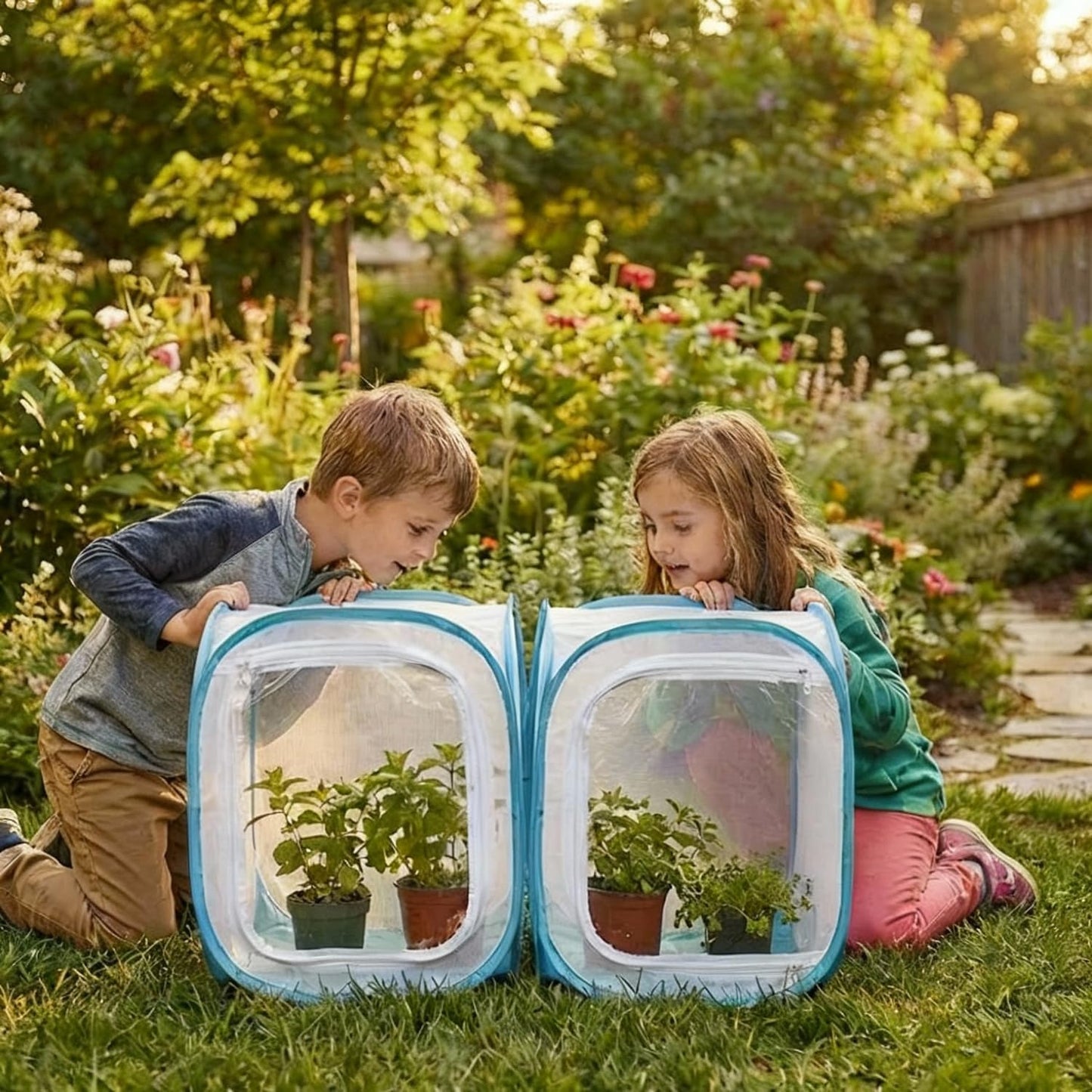 Insect & Butterfly Habitat Cage, Portable Pop-Up Terrarium with Mesh Sides, Bug Catching & Observation Enclosure for Caterpillars, Small Insects, Outdoor & Classroom Use, 23.6 Inches Tall