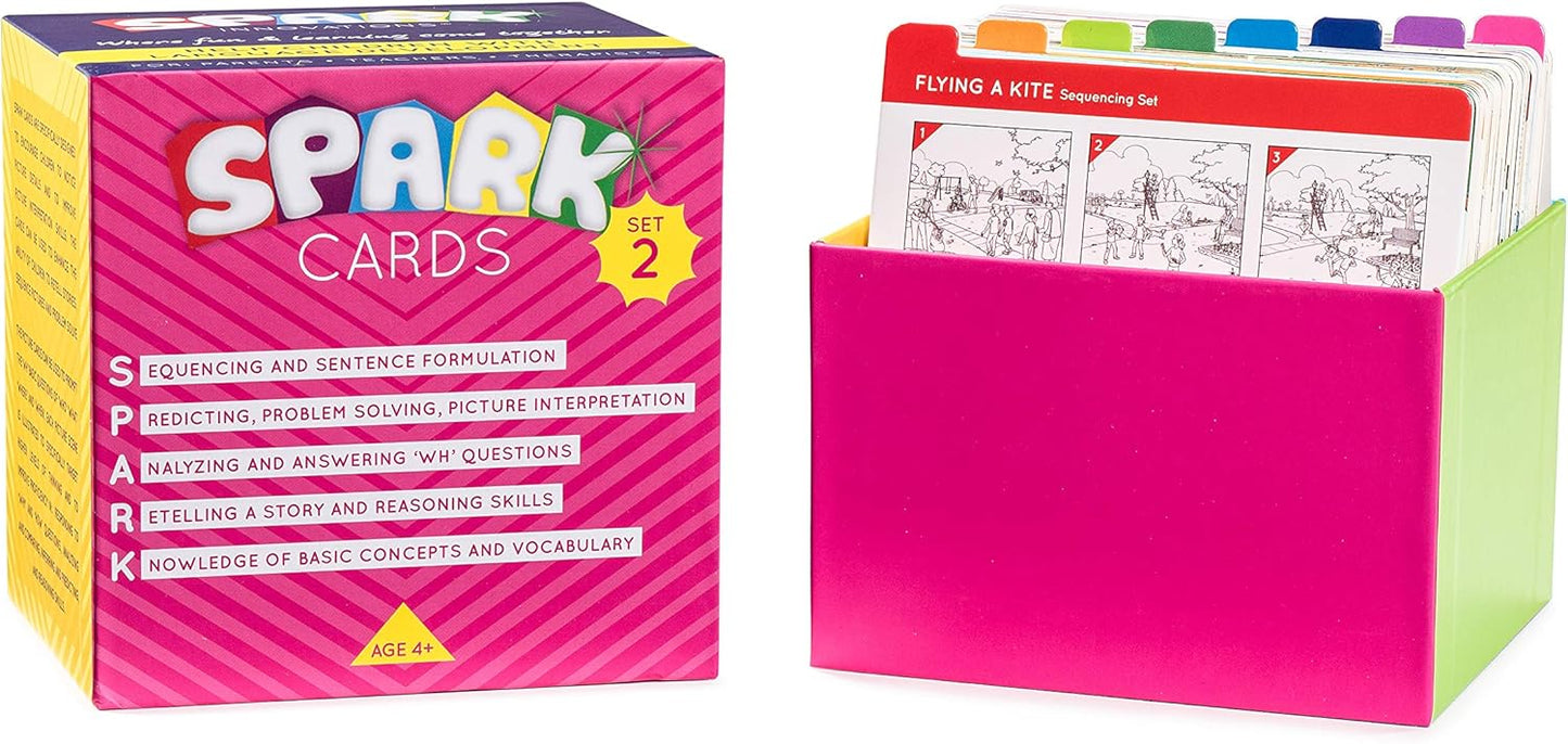 Spark Cards Sequence Cards for Storytelling and Picture Interpretation Speech Therapy Game, Special Education Materials, Sentence Building, Problem Solving, Improve Language Skills