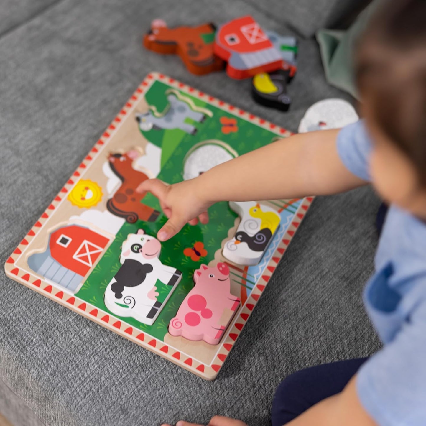 Melissa & Doug Safari Wooden Chunky Puzzle (8 pcs), Educational Screen Free Activity for Toddler, Preschoolers and Kids Ages 2+ - FSC Certified