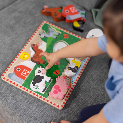 Melissa & Doug Safari Wooden Chunky Puzzle (8 pcs), Educational Screen Free Activity for Toddler, Preschoolers and Kids Ages 2+ - FSC Certified