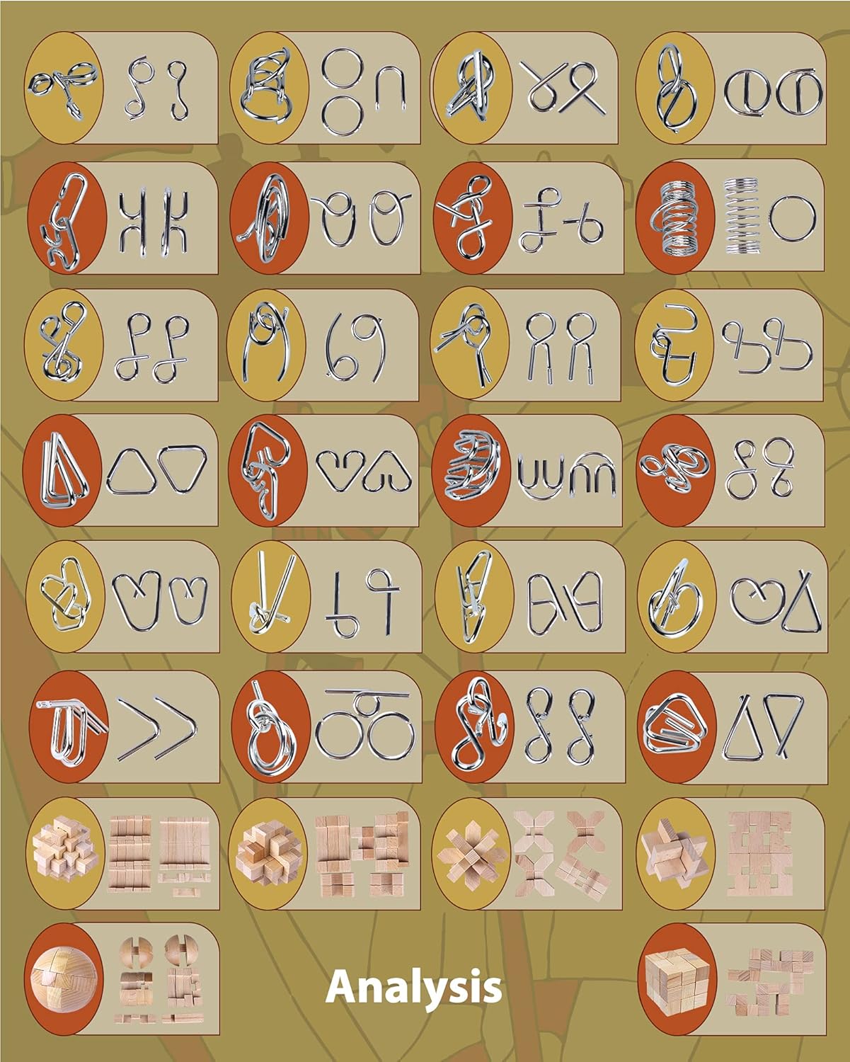 RLYLF 30pcs Brain Teaser Puzzles Game for Adults and Kids Ancient Wooden and Metal Puzzles 3D Educational Toys IQ Logic Train Family Games Party Favor Coffee Time Unlock Interlock Puzzles Box