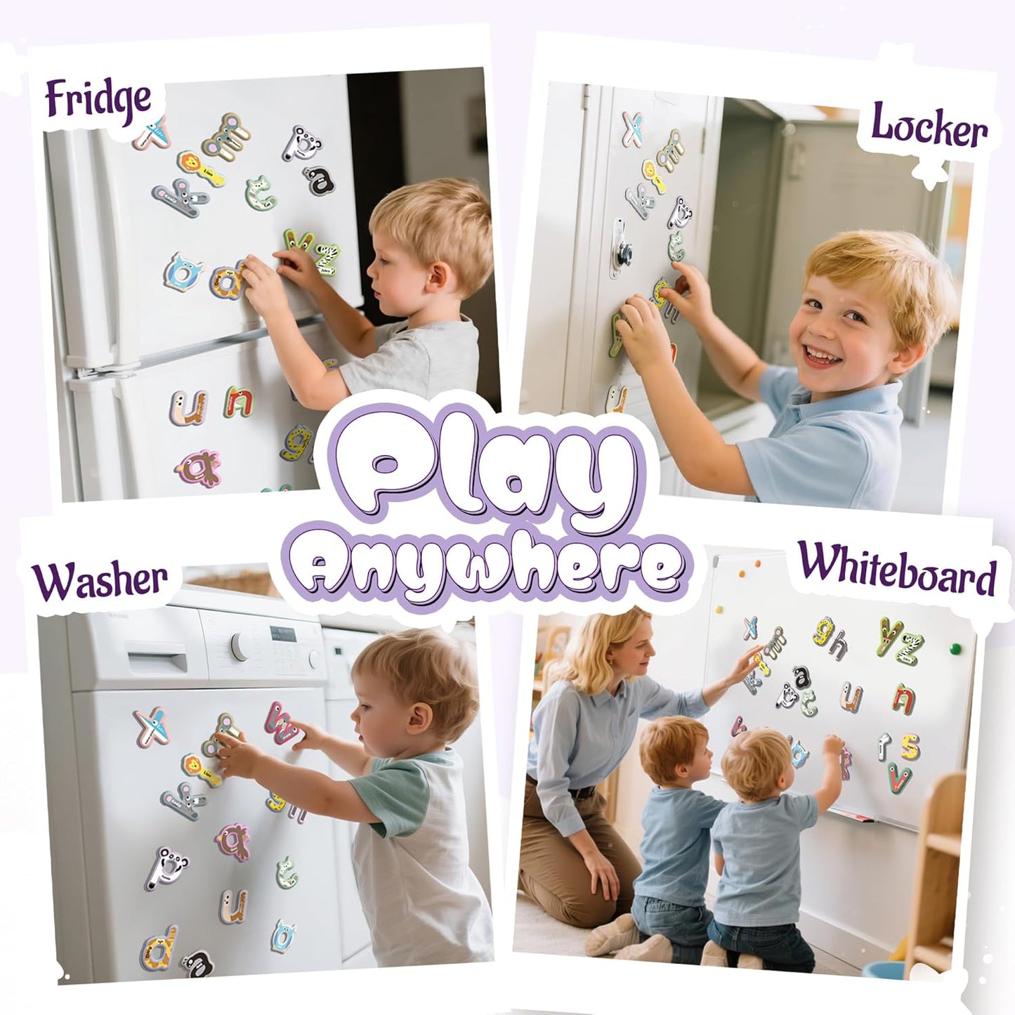 26 Pieces Large Magnetic Letters for Fridge, Capital A-Z Alphabet Magnets for Toddlers 1-3, Large Magnetic Letters for Fridge & Whiteboard, Alphabet Magnets for Toddlers 1-3