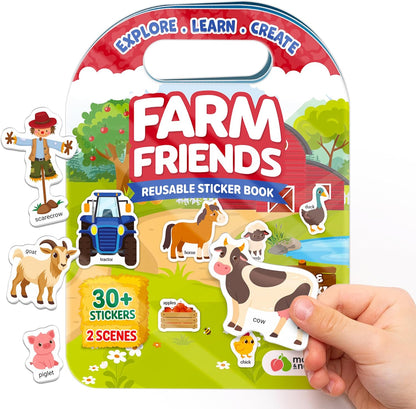 Sticker Book for Toddlers 1-3 - Reusable Sticker Book for Toddlers 2-4 Years, Stickers for Kids, Toddler Travel Toys, Airplane Toys for Toddler 1-3 - Birthday Gifts for 3 Year Old Boys, Girls 2-4