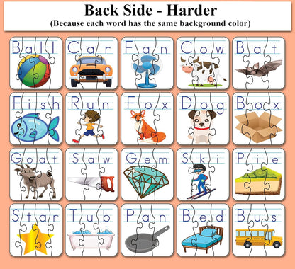 Think2Master Spelling Word Flashcards. 20 Double Sided Self Correcting Jigsaw & 78 (Writable, Erasable) Flash Cards