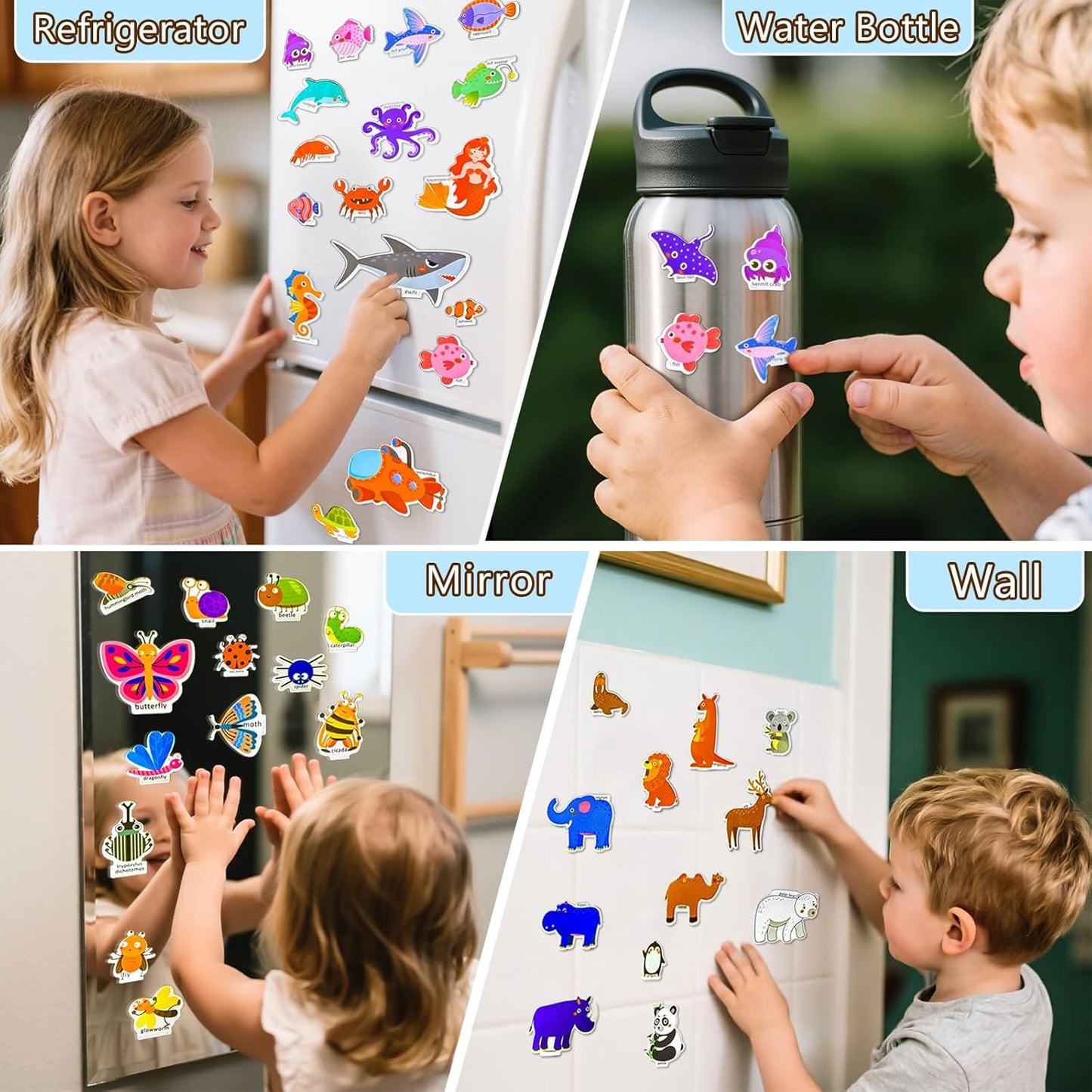 Reusable Sticker Books for Toddlers 1-3, Puffy Stickers Book for Kids Ages 2-4, Toddler Travel Activities Book Toy for Birthday Christmas - Christianity Jesus, Noah's Ark, Fairy Tales(3 Set)