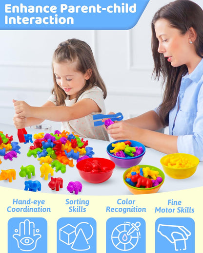 Oomloid Counting Animals Montessori Toys for 3 4 5 Years Old Boys Girls, Preschool Learning Activities Educational Sensory Toys Gifts for Kids Toddlers Ages 3-5, 4-8