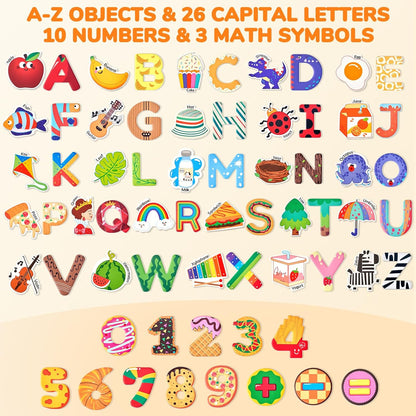 JoyCat Fridge Magnets for Toddlers & Kids – 26 Cute A-Z Objects, Large Magnetic Refrigerator Toys, Fun Educational Learning Gifts for Girls and Boys 2 3 4 5 Years Old