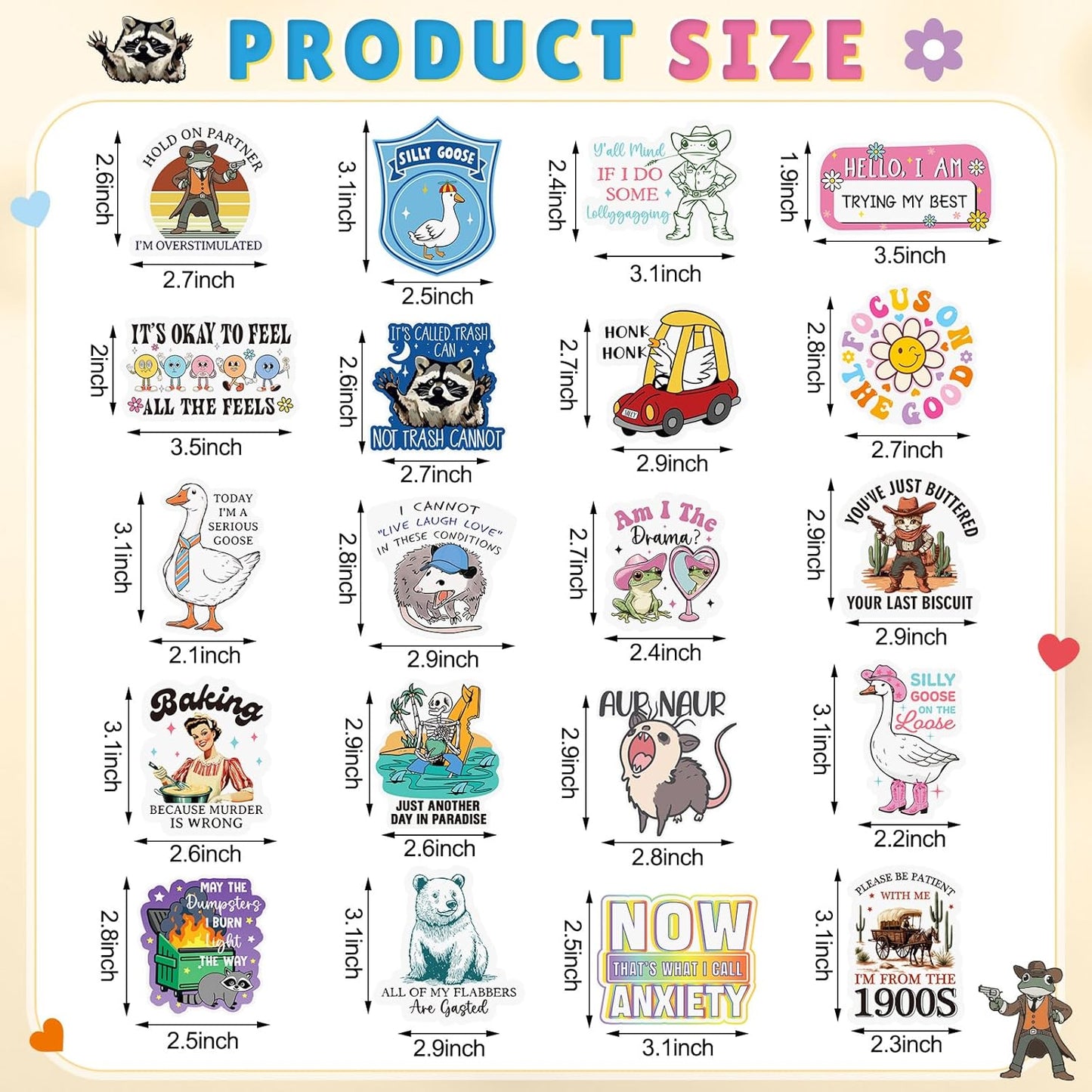 Ceenna 20 Pcs Funny Fridge Magnets Reusable Cute Animals and Words Fun Anime Refrigerator Magnets for Office Work Home Car Locker Cabinet Gifts Decorations(Classic Style)